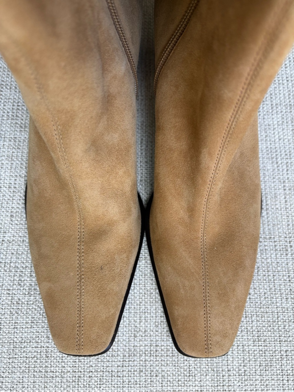 Etienne Aigner Tan Suede Block-Heel Ankle Boot - Picture 4 of 9